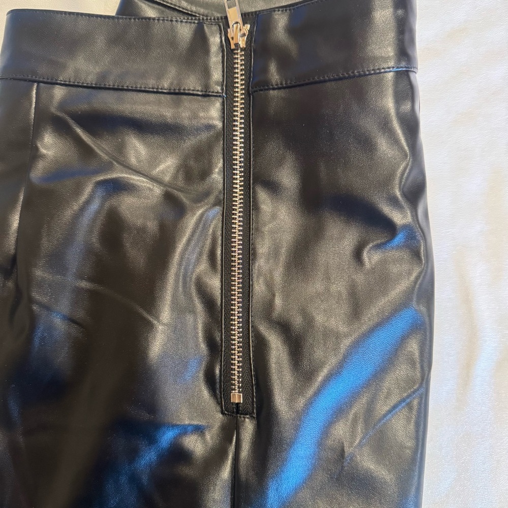 Black Faux Leather Skirt - Picture 4 of 5